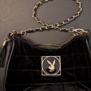 Playboy Black Velvet Handbag